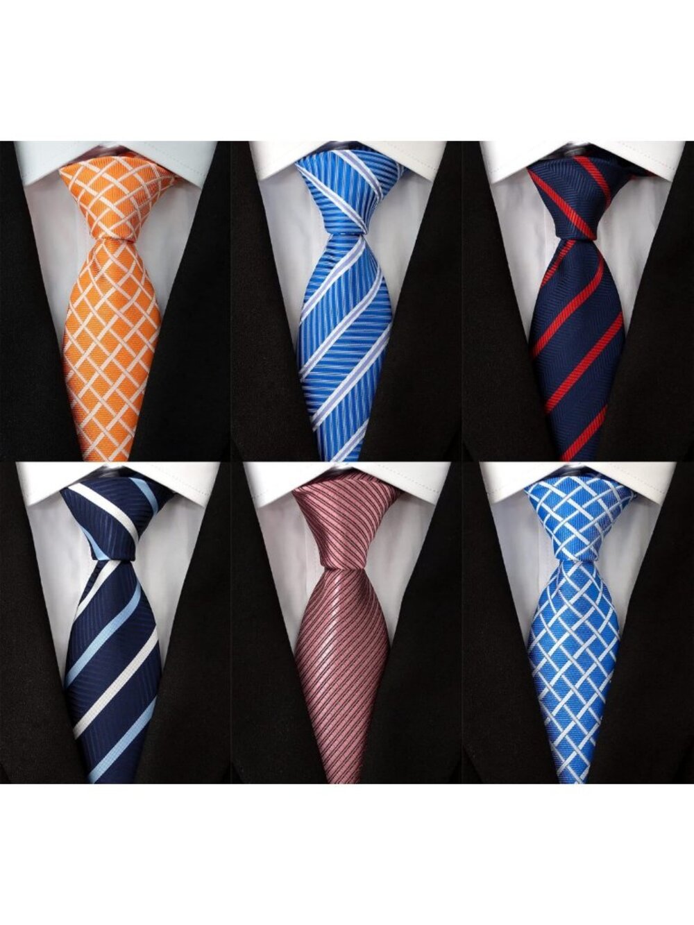 Classic Men's Neckties Set - Woven Jacquard Ties, 6 Stylish Designs for Any